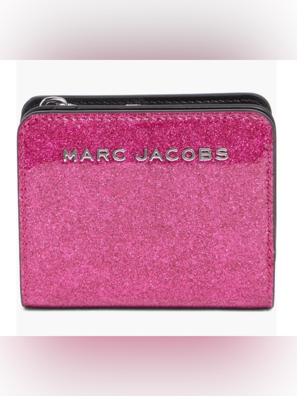 Marc Jacobs Glitter Compact Wallet in Hot Pink